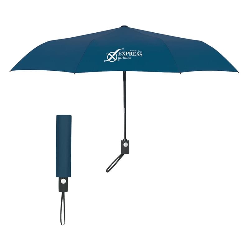 Navy Blue color option for 43" Foldable Umbrella With Rubberized Handle