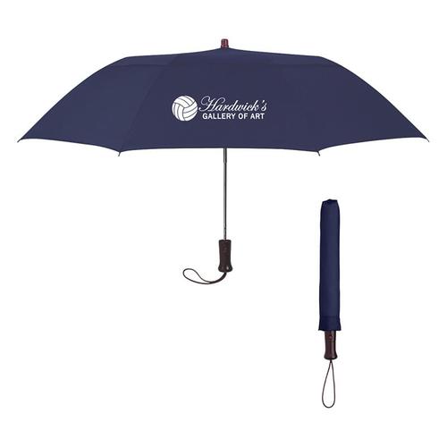 Main photo of 44" Arc Telescopic Folding Wood Handle Umbrella