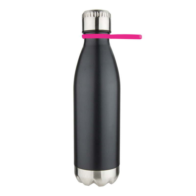 Black Bottle/ Pink Strap color option for 17 Oz Stainless Steel Bottle With Silicone Strap