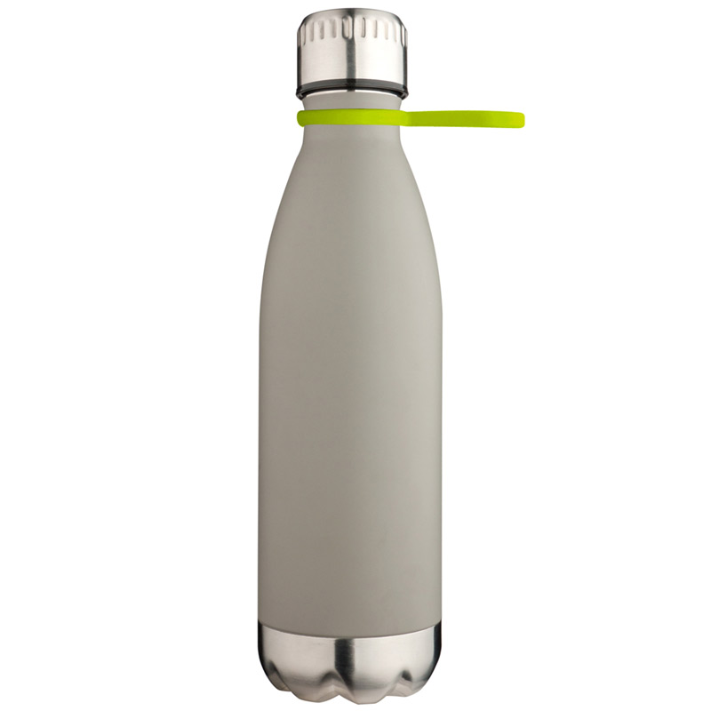 Gray Bottle/Lime Strap color option for 17 Oz Stainless Steel Bottle With Silicone Strap