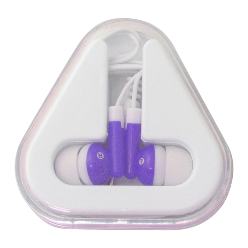 Purple color option for Ear Buds With Triangle Case