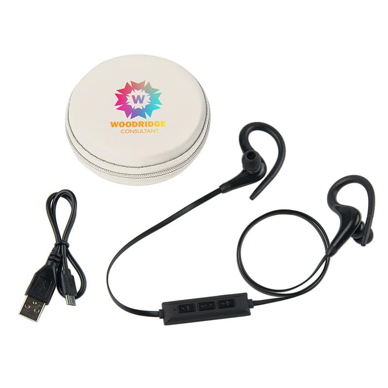 White color option for Bluetooth Earbuds With A Travel Case And Mesh Pocket