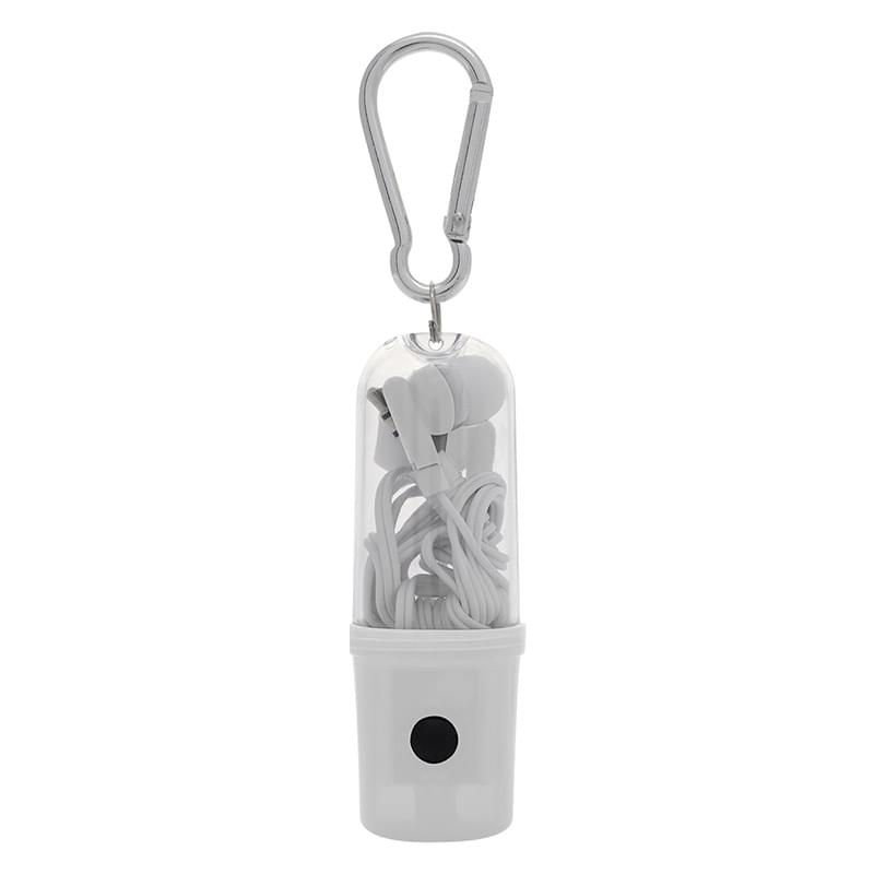Translucent White color option for Compact Earbuds With Led Light