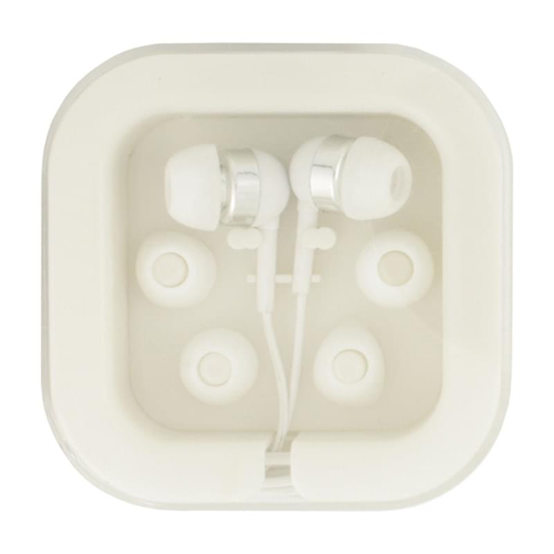White color option for Earbuds In Case W/Extra Ear Cushions
