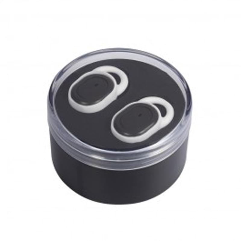 White color option for Bluetooth In Ear Buds In Round Case
