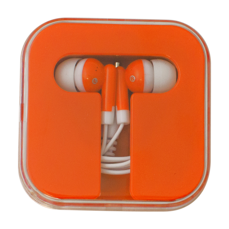Orange color option for Ear Buds With Colored Square Case