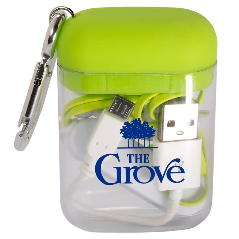 Lime Green color option for Budget Bluetooth Earbuds In Carabiner Case