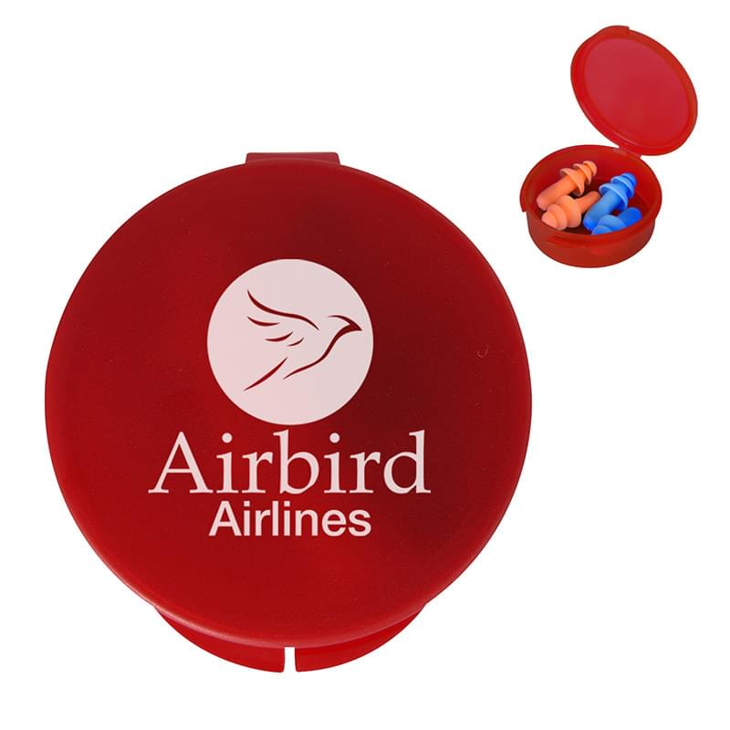 Translucent Red color option for Compact Ear Plugs In A Case