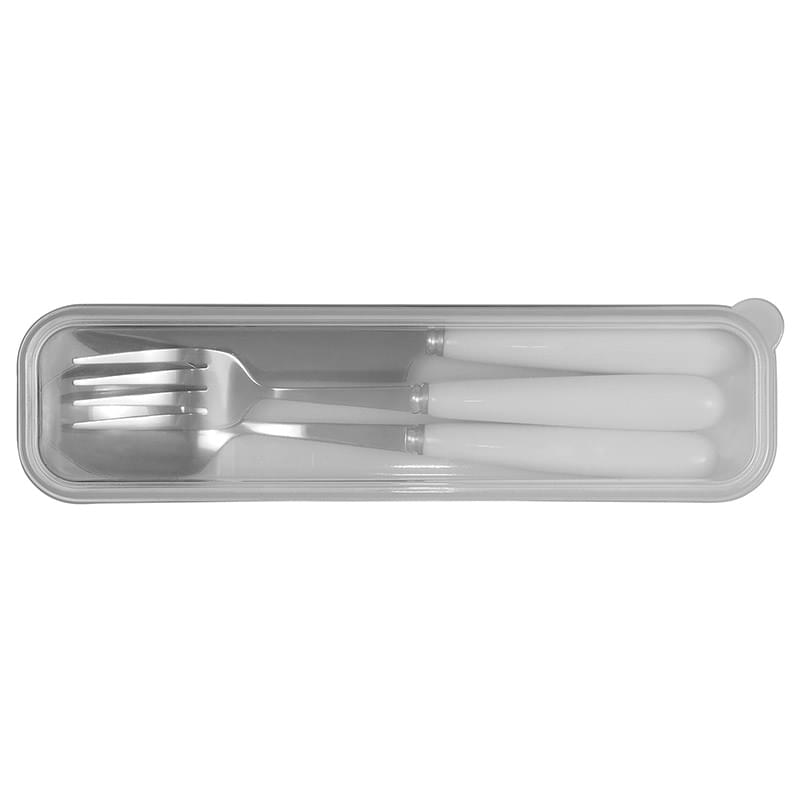 White color option for Cutlery Set In Plastic Case