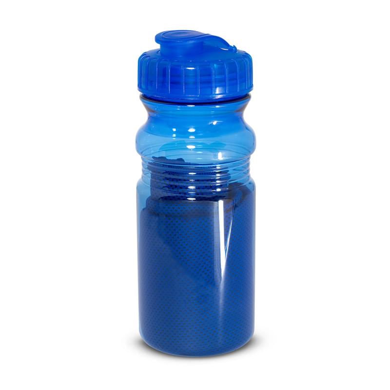 Blue/Translucent Blue color option for Cooling Towel In Water Bottle
