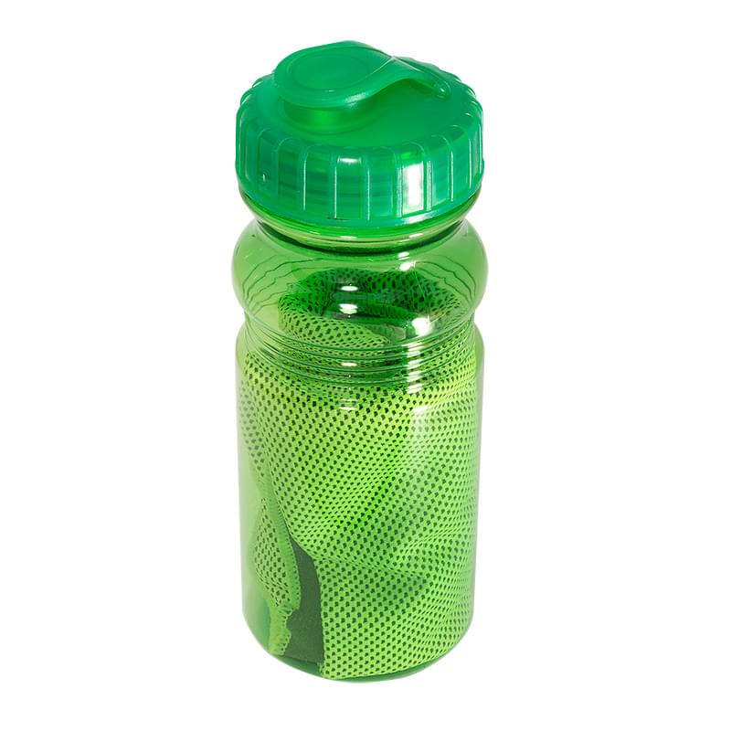 Lime/Translucent Lime color option for Cooling Towel In Water Bottle