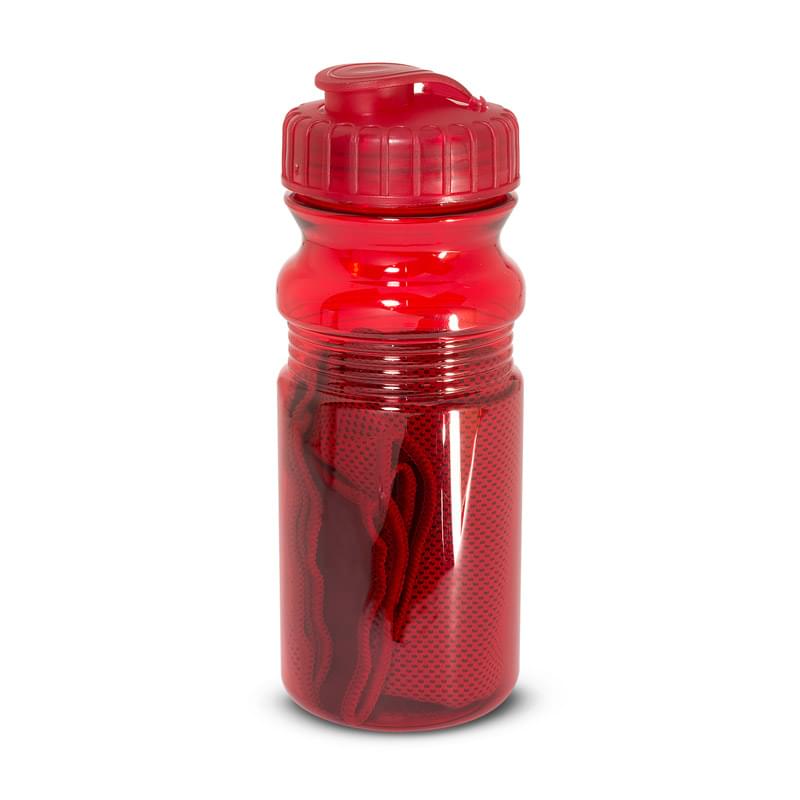 Red/Translucent Red color option for Cooling Towel In Water Bottle