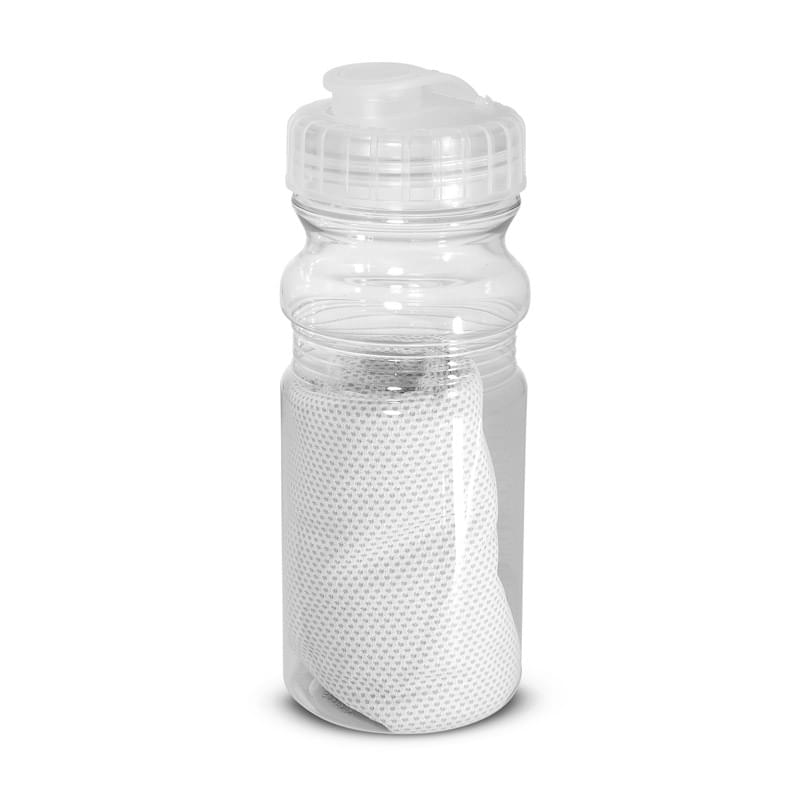 White/Clear color option for Cooling Towel In Water Bottle
