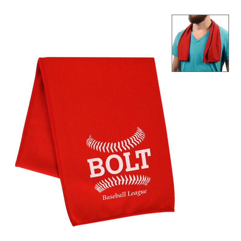 Red color option for Recycled Pet Cooling Sport Towel