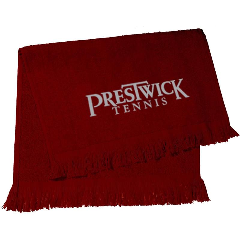 Burgundy color option for Fringed Cotton Rally Towel 11x18