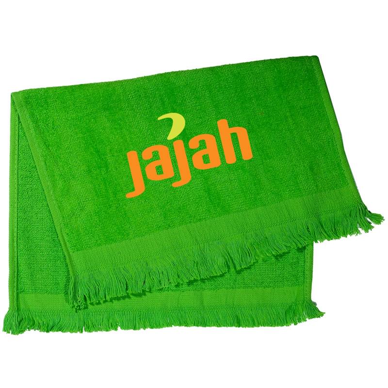 Lime Green color option for Fringed Cotton Rally Towel 11x18