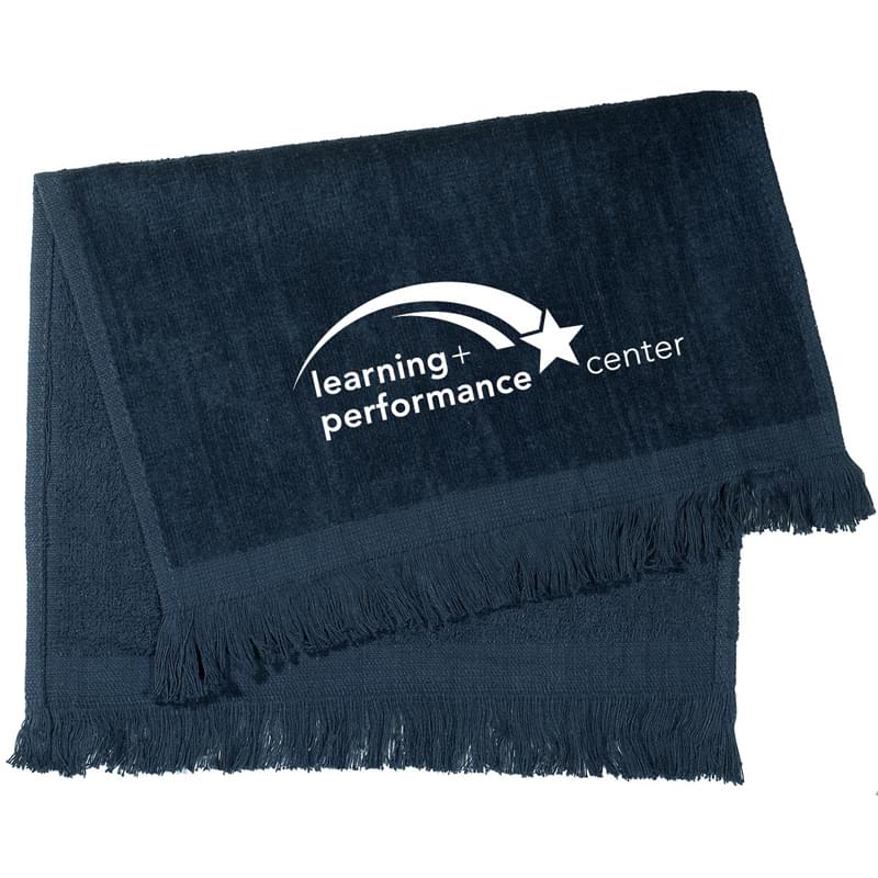 Navy color option for Fringed Cotton Rally Towel 11x18