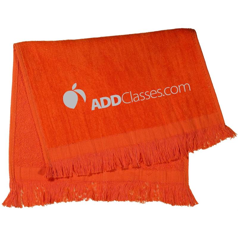 Orange color option for Fringed Cotton Rally Towel 11x18