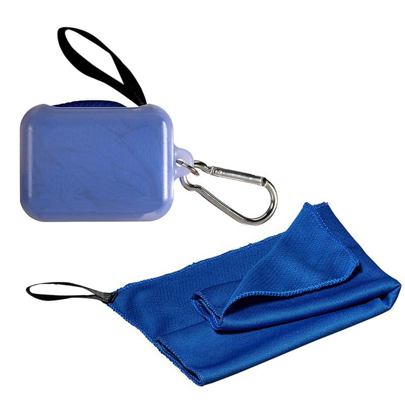Blue color option for Cooling Towel In Carabiner Case