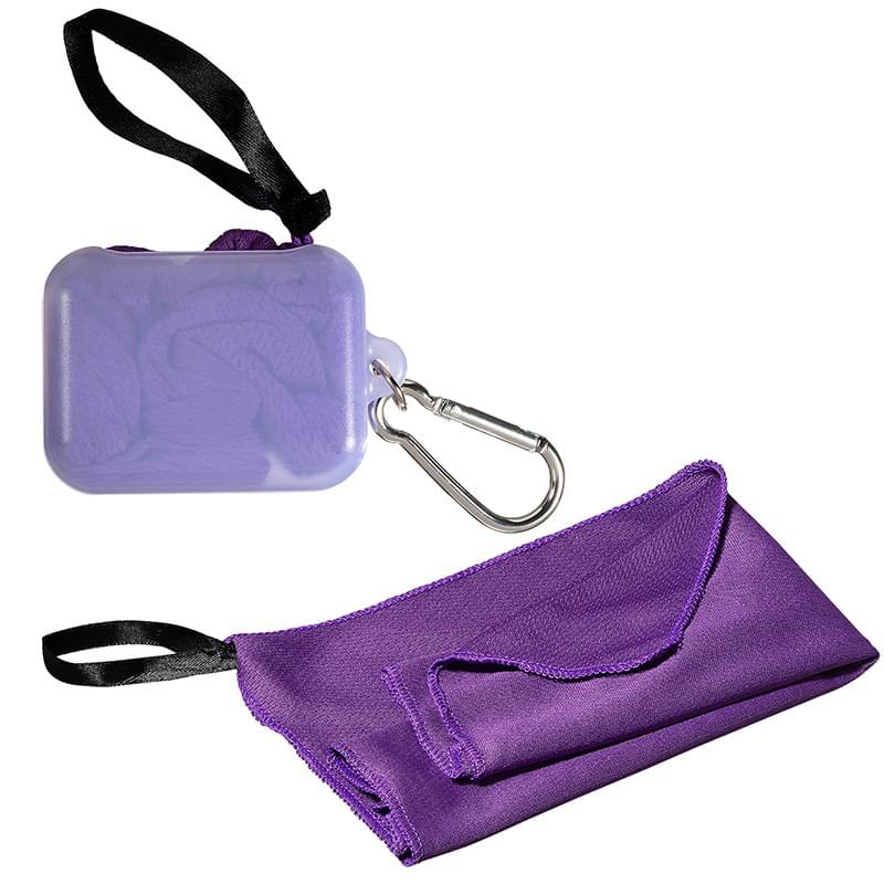 Purple color option for Cooling Towel In Carabiner Case