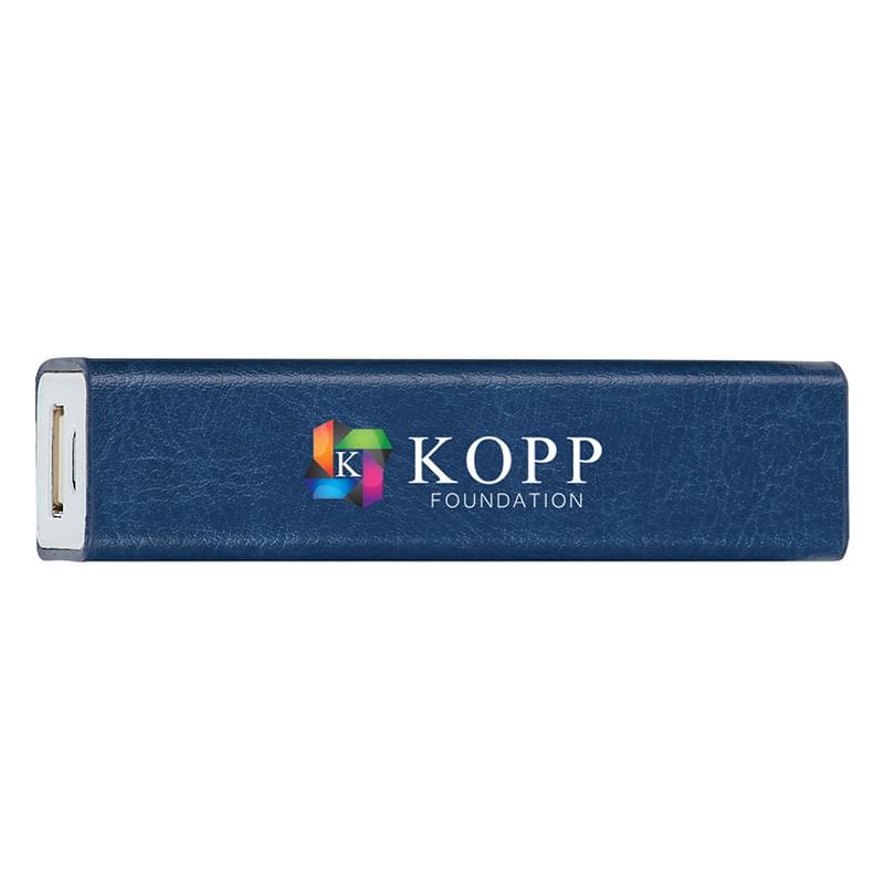 Blue color option for High Tech Leatherette Power Bank