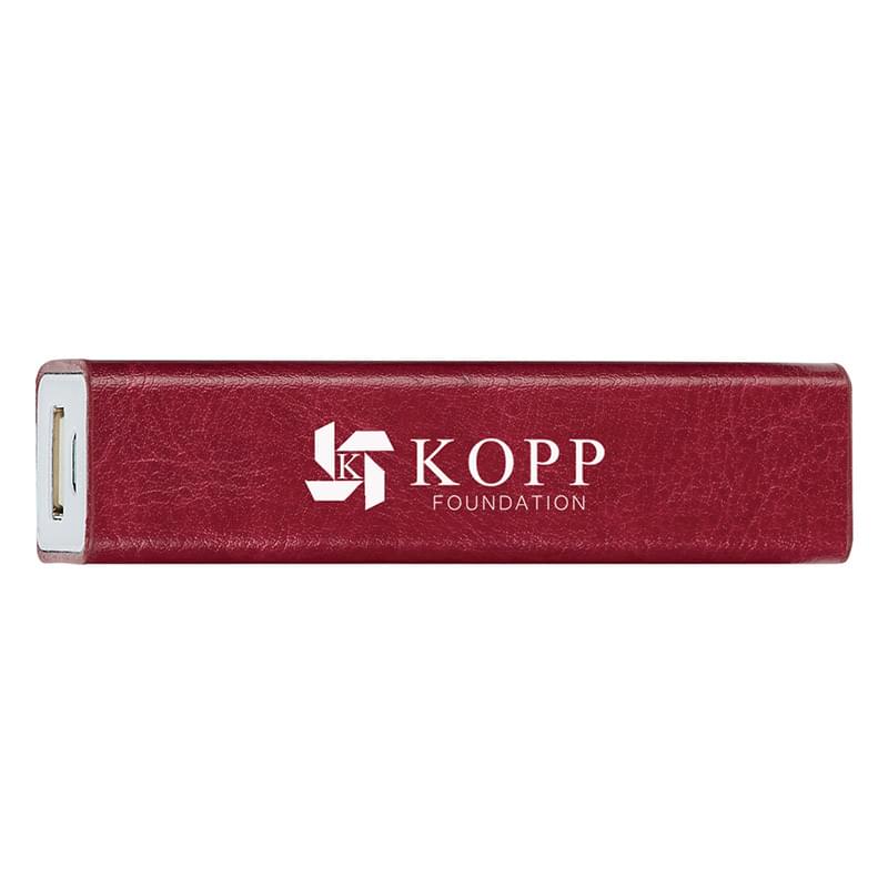 Red color option for High Tech Leatherette Power Bank