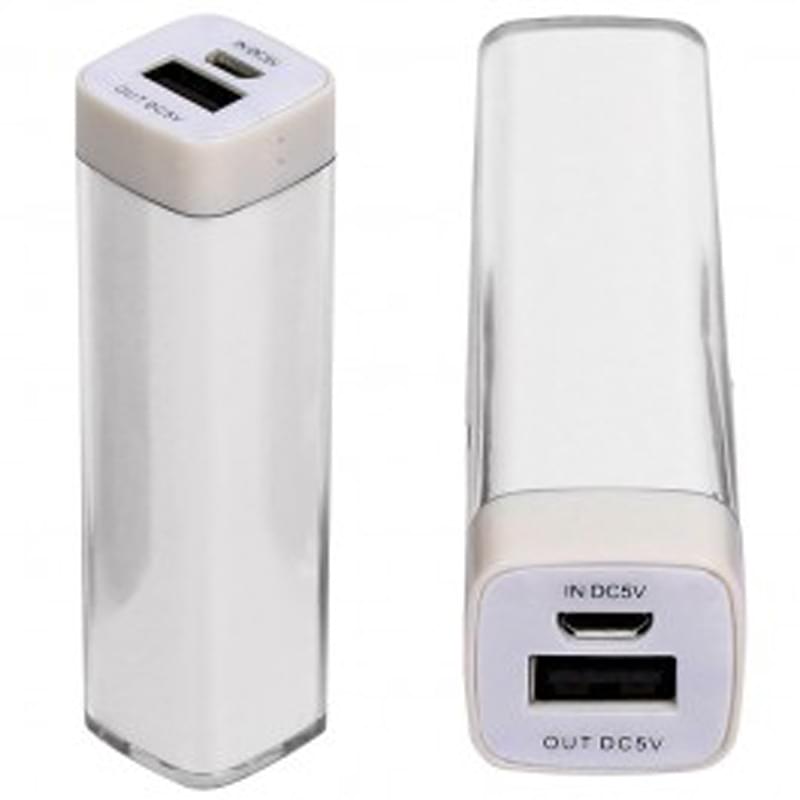 White color option for Cube Shaped Mobile Power Bank