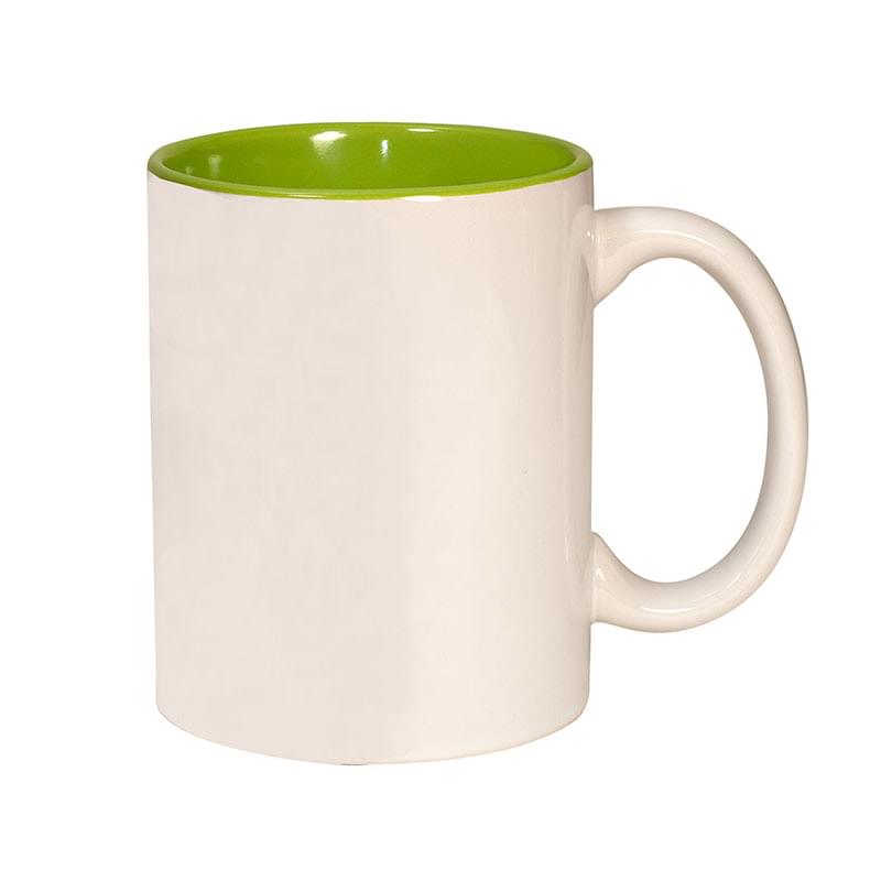 Lime Green color option for 11 Oz. Two Tone C Handle Mug