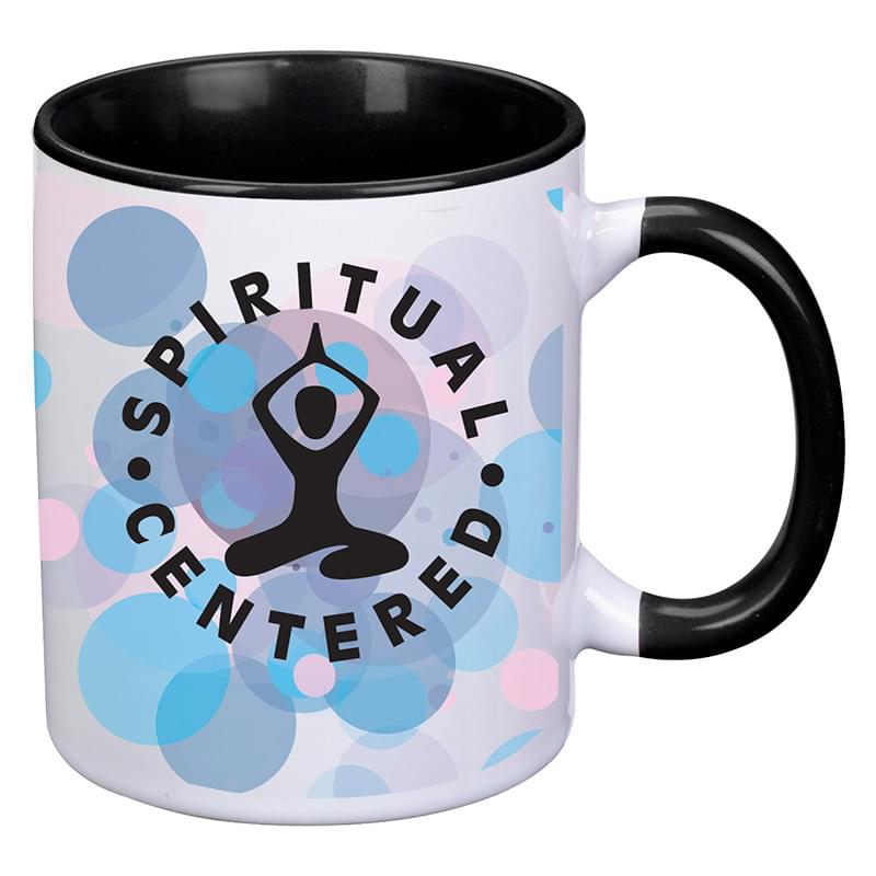 Black color option for 11 Oz. Colorful Dye Blast Mug For Full Color Imprint