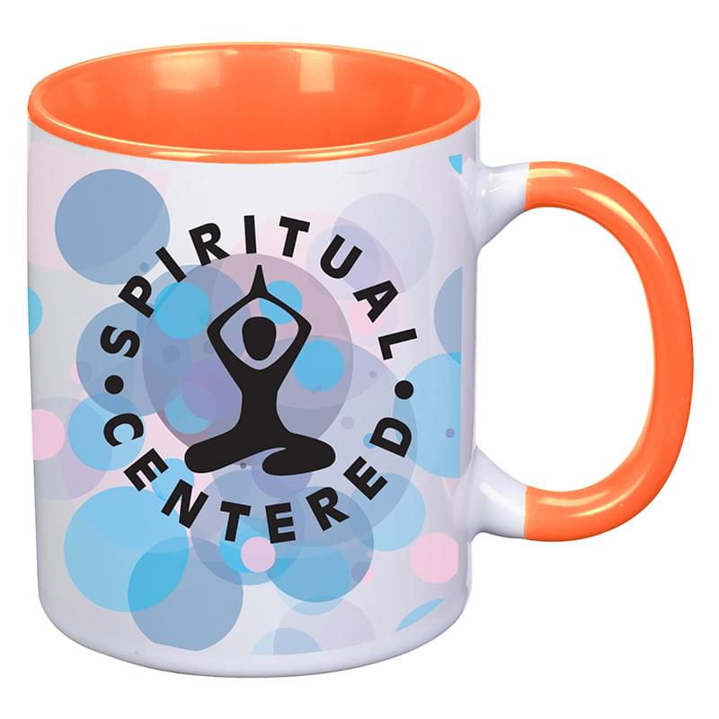 Orange color option for 11 Oz. Colorful Dye Blast Mug For Full Color Imprint