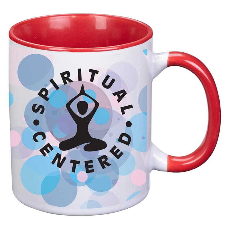 Red color option for 11 Oz. Colorful Dye Blast Mug For Full Color Imprint