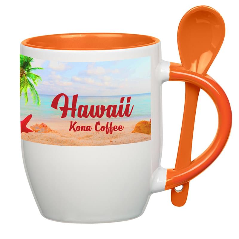 Orange color option for 11 Oz. Customizable Spooner Mug