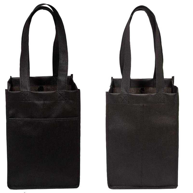 Black color option for 4 Bottle Wine Tote (Non Woven)