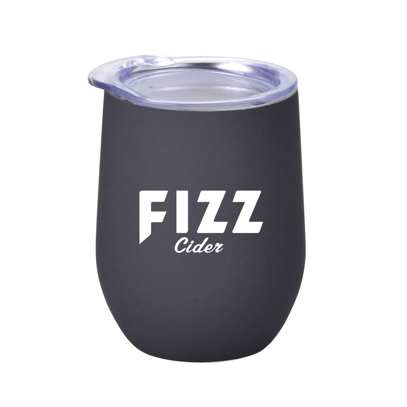 Black color option for 12oz Rubberized Finish Stainless Steel Stemless Wine Glass