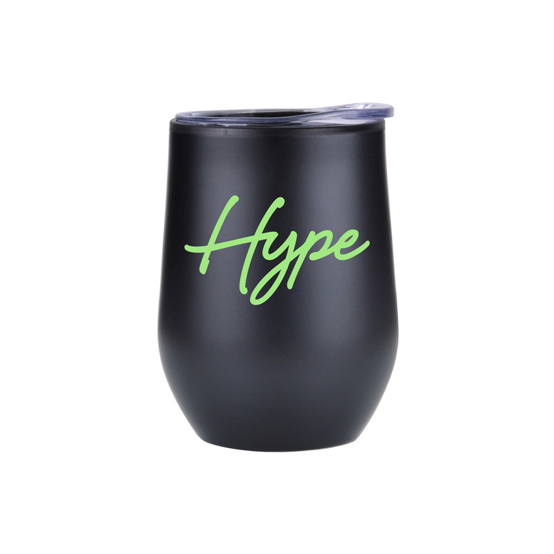 Black color option for 12 Oz Economy Stainless Steel Stemless Wine With Plastic Lining