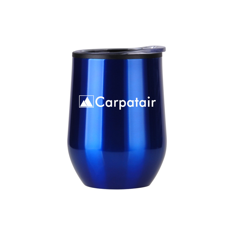 Blue color option for 12 Oz Economy Stainless Steel Stemless Wine With Plastic Lining