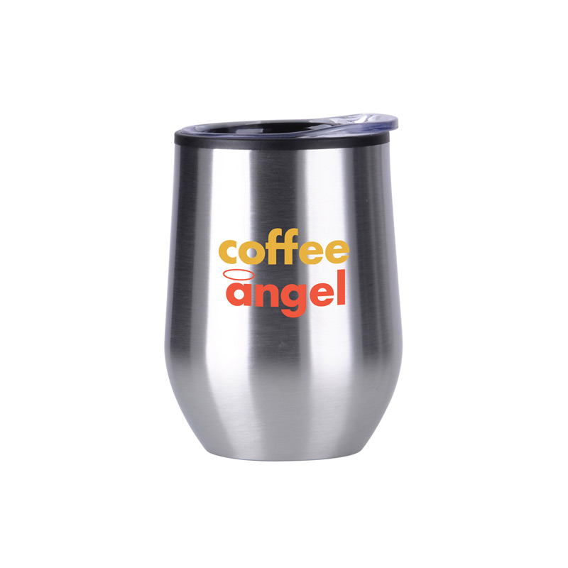 Silver color option for 12 Oz Economy Stainless Steel Stemless Wine With Plastic Lining