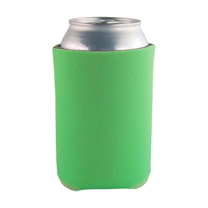 Lime Green color option for Beverage Insulator Cooler Pocket Can Coolie   3 Side Imprint Included!