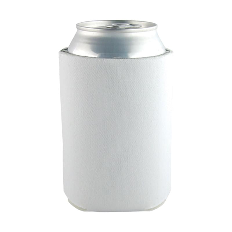 White color option for Beverage Insulator Cooler Pocket Can Coolie   3 Side Imprint Included!
