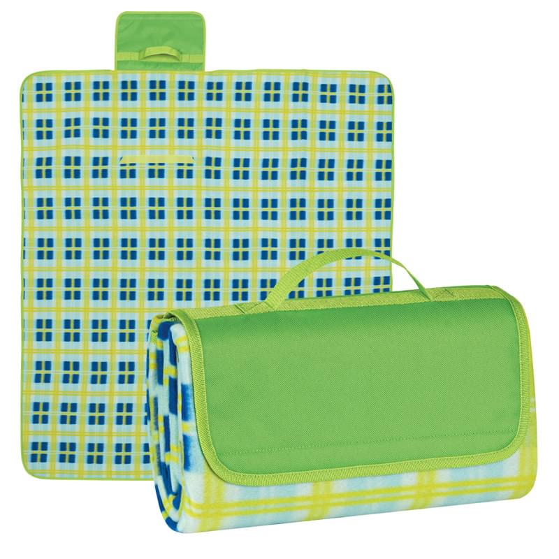 Lime/Lt Blue color option for Roll Up Blanket For Travel