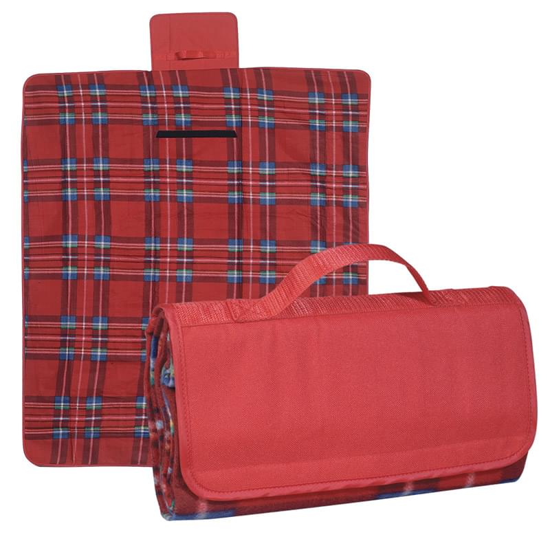 Red/Blue color option for Roll Up Blanket For Travel