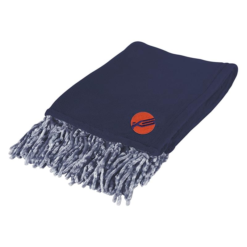 Navy color option for Chateau Chenille Fringed Blanket