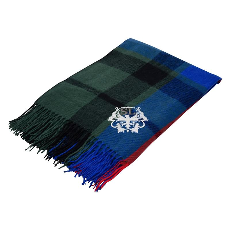Green/Blue color option for Fringe Designed Throw Blanket