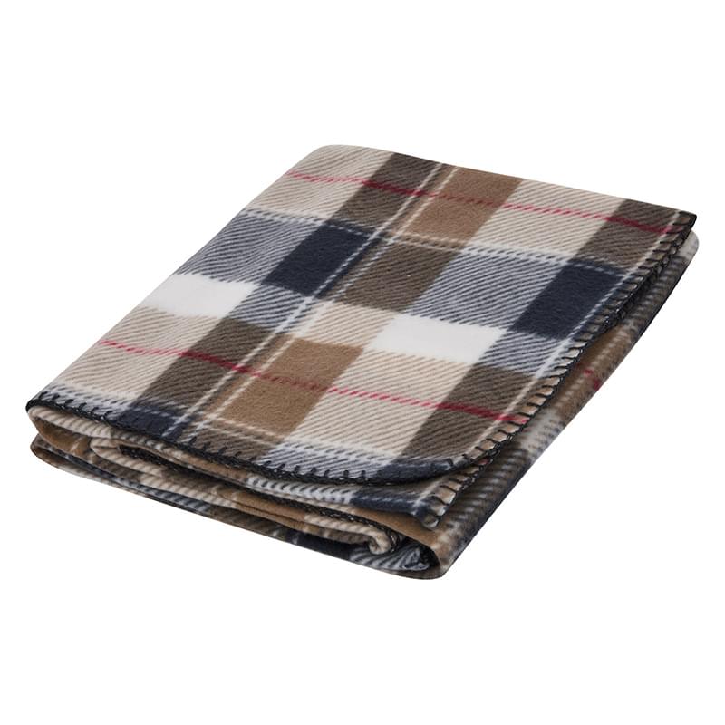 Khaki/Red color option for Fraser Fleece Blanket