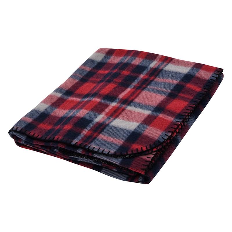 Red/Navy color option for Fraser Fleece Blanket