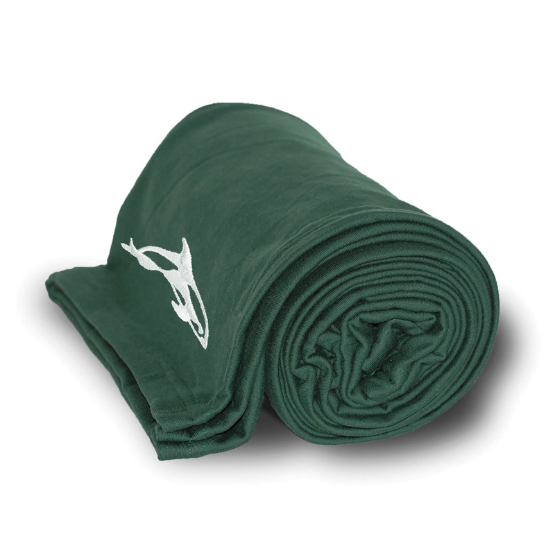 Forest color option for Embroidered Jersey Cotton Blankets