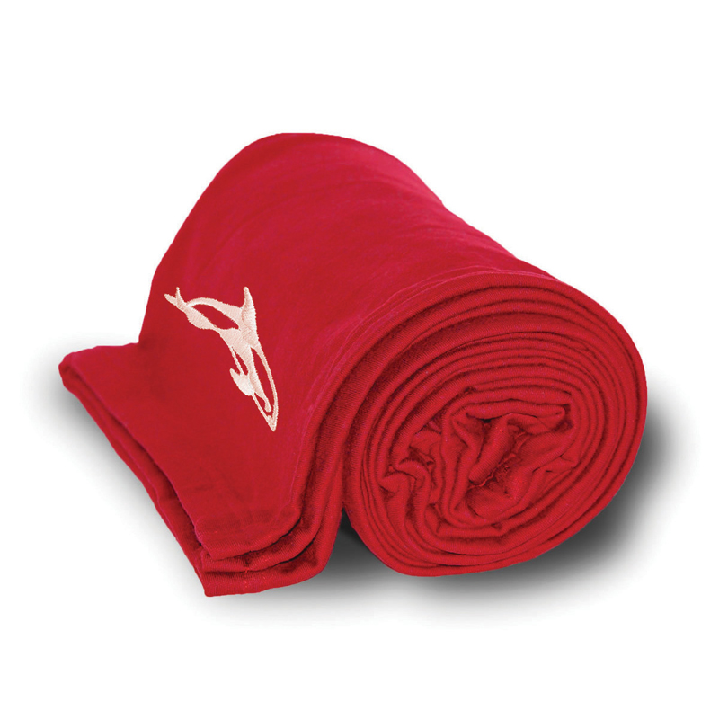 Red color option for Embroidered Jersey Cotton Blankets