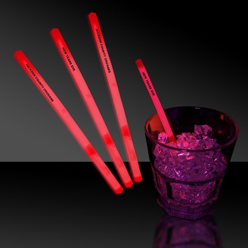 Photo of Red 5" Glow Swizzle Sticks/Drink Stirrers