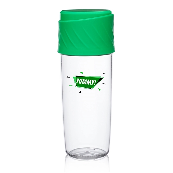 Green color option for 16 Oz. Dual Sip N Snack Tritan Water Bottles