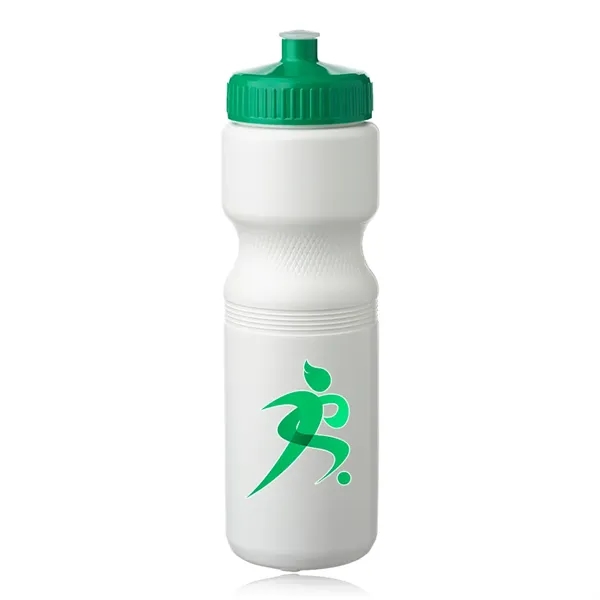 White-Green color option for 28 Oz. Plastic Water Bottles With Push Cap
